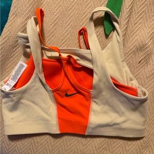 Nike Vibrant Orange and Cream Bra